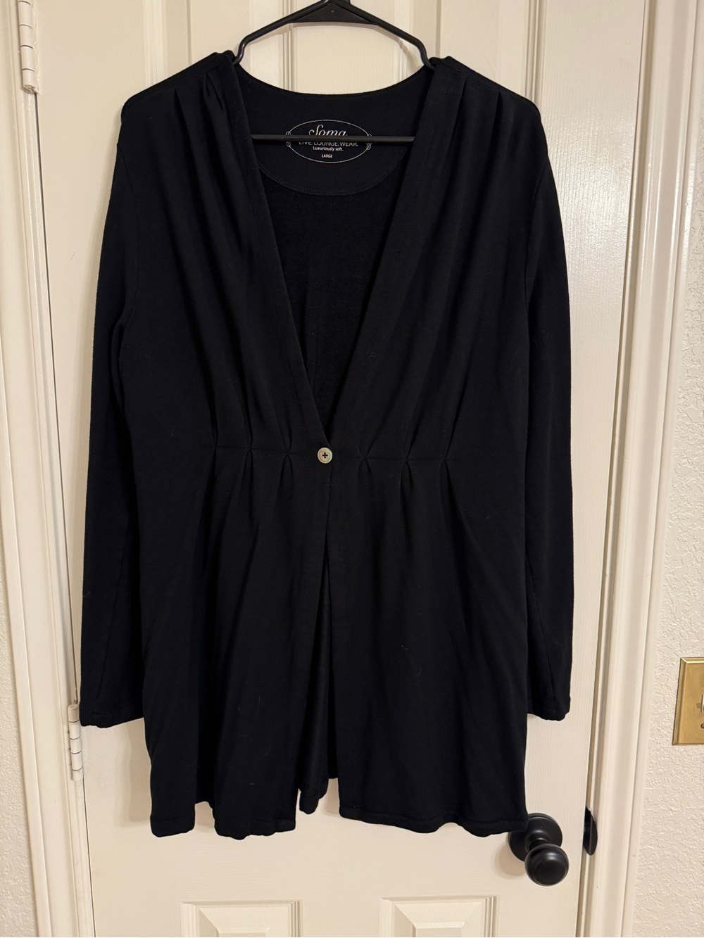 Soma Black Long-Sleeve Open Cardigan